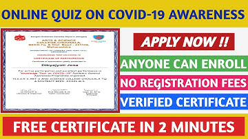 Free Online Certificate || Free Certificate in 2 Minutes || Free Quiz Certificate | Quiz Certificate