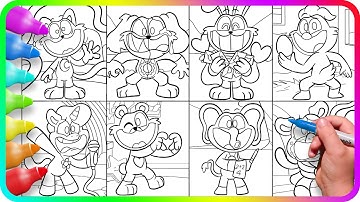 Coloring Pages SMILING CRITTERS - Cardboard. Satisfying Coloring Poppy Playtime Chapter 3 characters