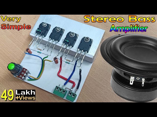 Simple & Powerful Stereo Bass Amplifier // How to Make Stereo Amplifier with D718 Transistor class=