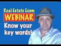 Know your Keywords for the Real Estate Exam!