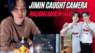 Jimin CAUGHT CAMERA walking hand in hand