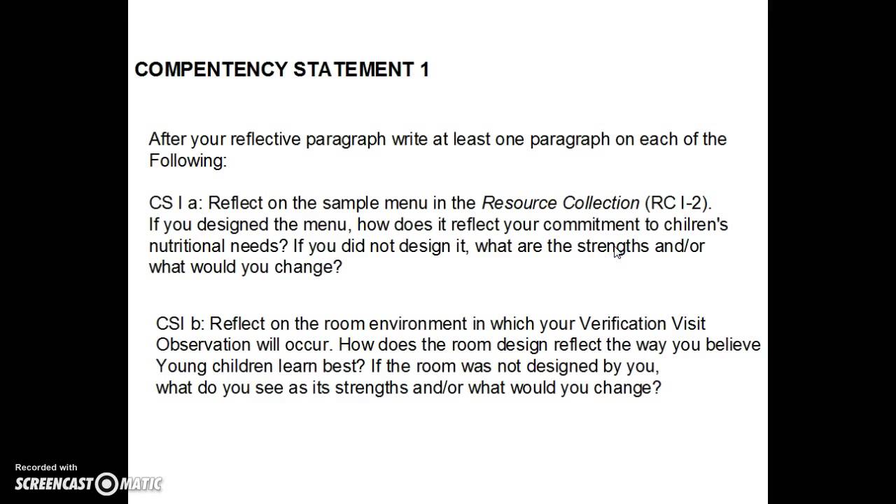 cda competency statements 1 6