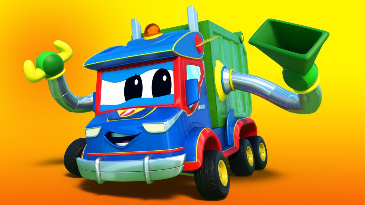 Phim hoạt hình về xe tải dành cho thiếu nhi -  Siêu xe chở rác giải cứu xe đua! - Thành phố xe hơi