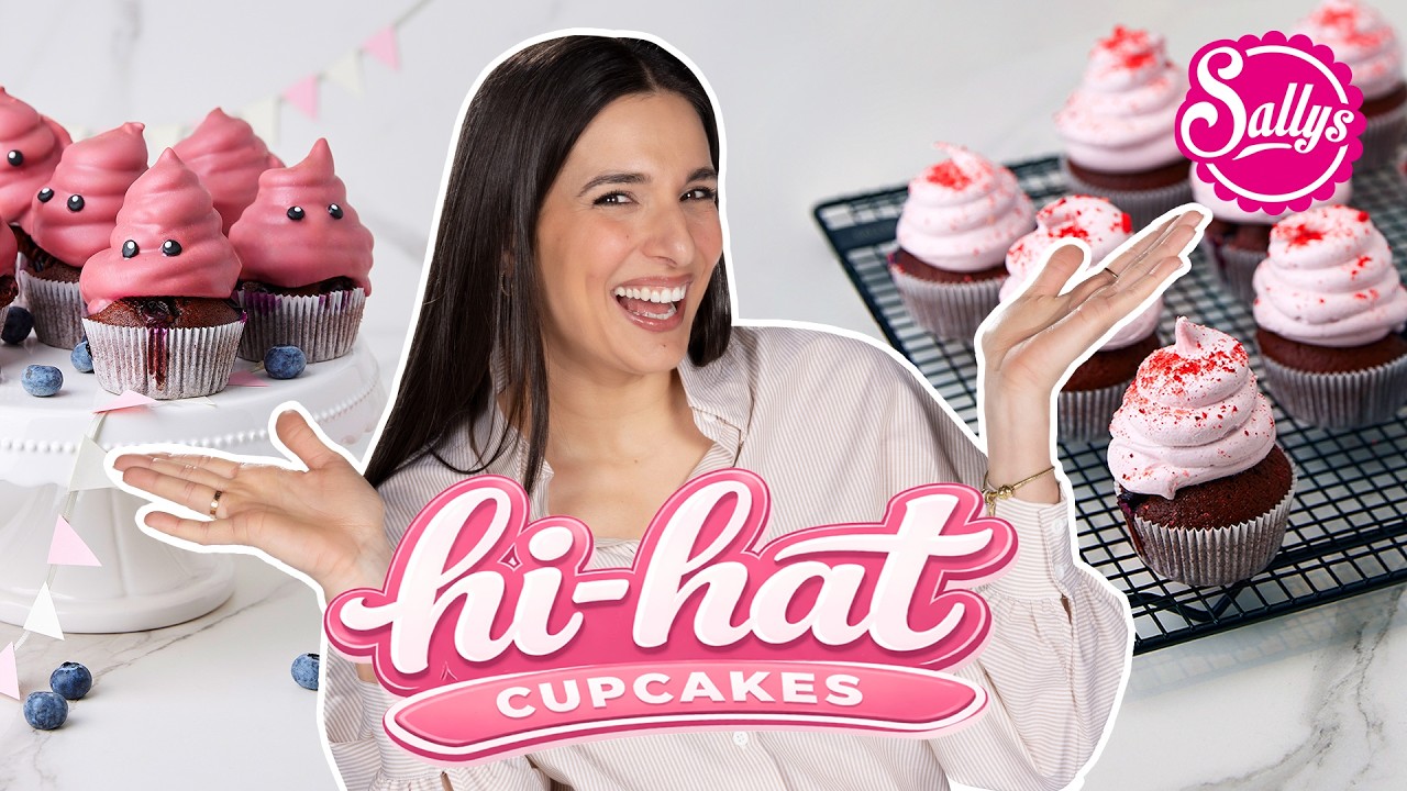 Erdbeer Hi-Hat Cupcakes / Schaumkuss Muffins / Sallys Welt
