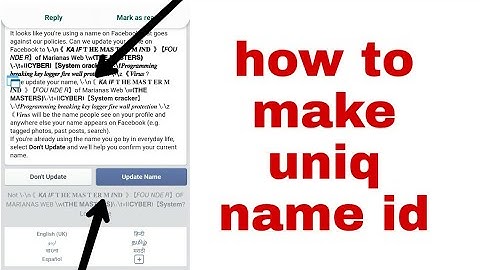 How to make uniq name Facebook I