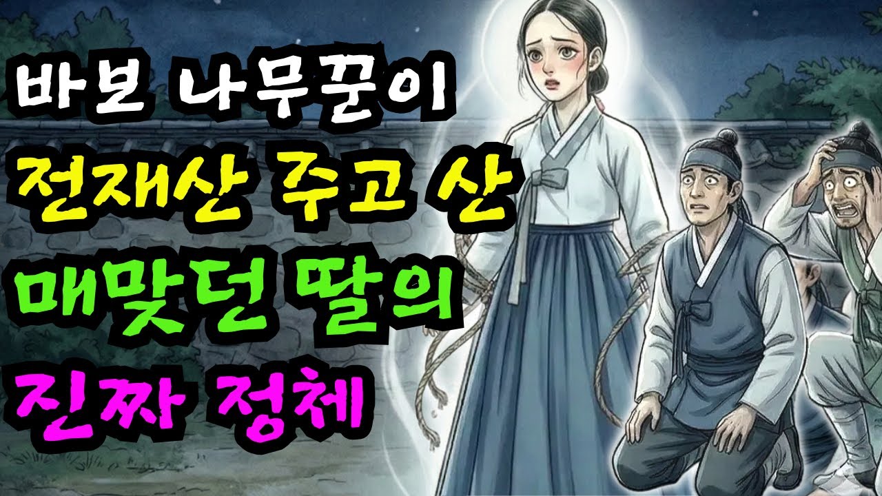 바보나무꾼이 전재산으로 구한 천한 계집아이, 그 정체가 드러나자 모두가 땅에 엎드렸다.  | 야담 민담 전설 설화