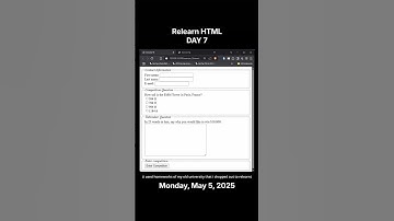 I Relearn HTML day 7: create Form using fieldset, legend, input, select, option, textarea tags