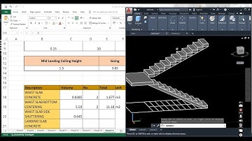 Staircase waist slab shuttering & concrete estimation #construction #trending #autocad #building