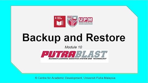 BACKUP AND RESTORE