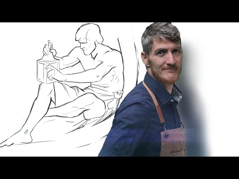 Atelier Replay (Stream Recording) Seated Figure Study Drawing - Diogenes after J.-L. Gérome