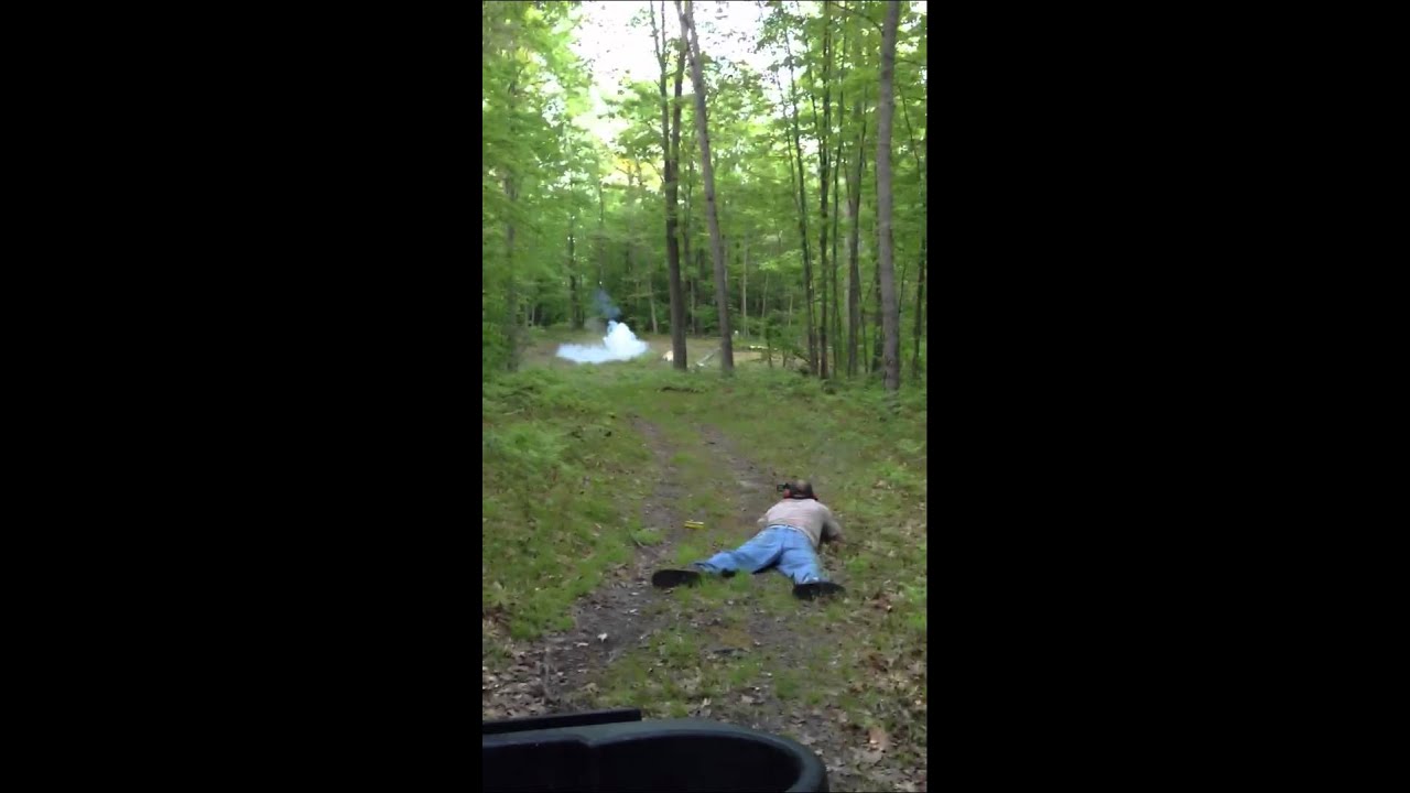 How to blow stuff up, first shot at tannerite - YouTube