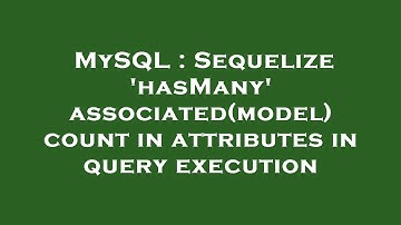 MySQL : Sequelize 