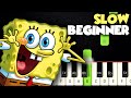 SpongeBob Theme | SLOW BEGINNER PIANO TUTORIAL + SHEET MUSIC by Betacustic