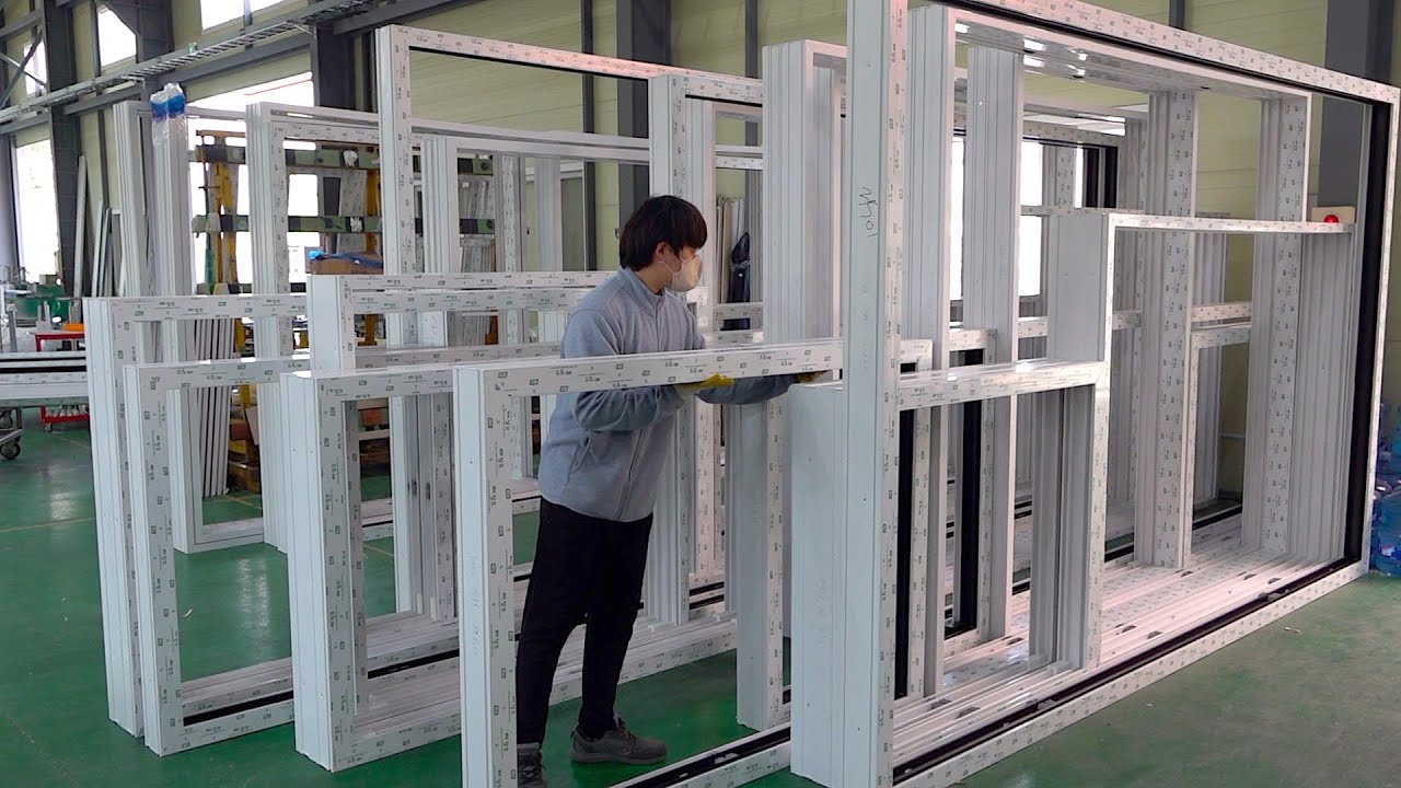 ⁣Great Technique! Window Manufacturing Process. Korea's Window Mass Production Plant