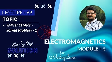 Solved problem 1 - Smith Chart -step by step solution  | EM - Module - 5 | Lecture 69