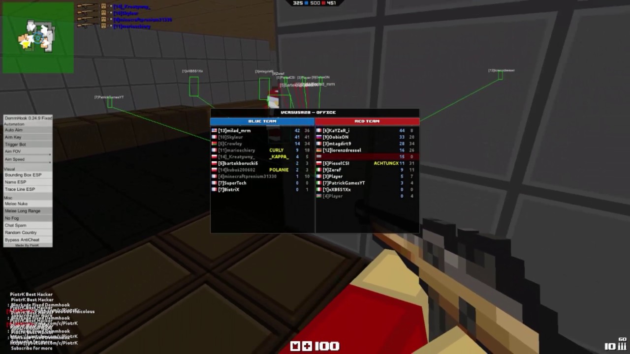 Blockade 3D Hack - Fixed Demmhook: AntiCheat Bypass by PiotrK + Melee Nuke