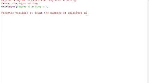Python Program to calculate length of string