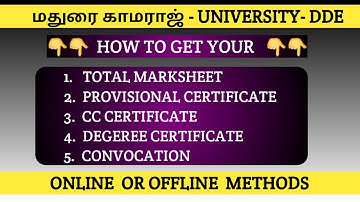 HOW TO GET | ALL CERTIFICATE |  FROM  MADURAI  KAMARAJ UNIVERSITY
