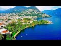 Lugano switzerland  incredible and amazing view from a drone