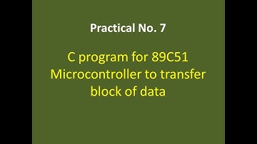 8051 microcontroller C program to transfer block of data