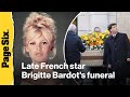 Late French star Brigitte Bardot's coffin arrives at church for funeral