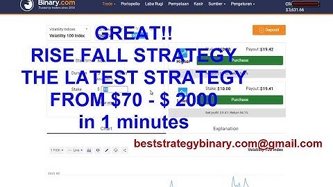 GREAT!! RISE FALL STRATEGY THE LATEST STRATEGY FROM $70 - $ 2000  in 1 minutes - binary.com