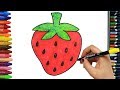 الرسم والتلوين للأطفال | كيفية رسم الفراولة | الرسم للأطفال | الأطفال ألوان الفيديو