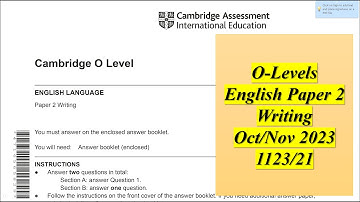 IGCSE-O-Level English Solved Paper 2 Writing 1123/21 Oct/Nov 2023| #cambridgeenglish #studywithme