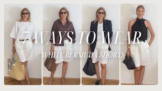 7 WAYS TO WEAR WHITE BERMUDA SHORTS
