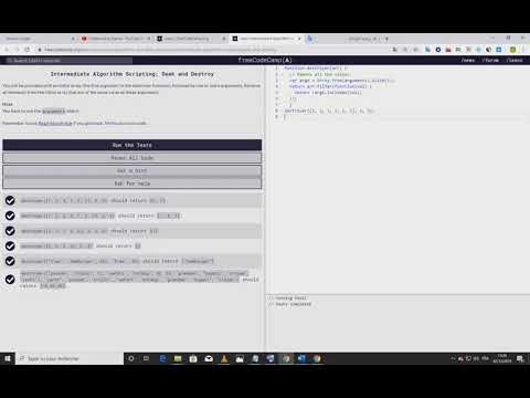 Intermediate Algorithm Scripting: Seek and Destroy