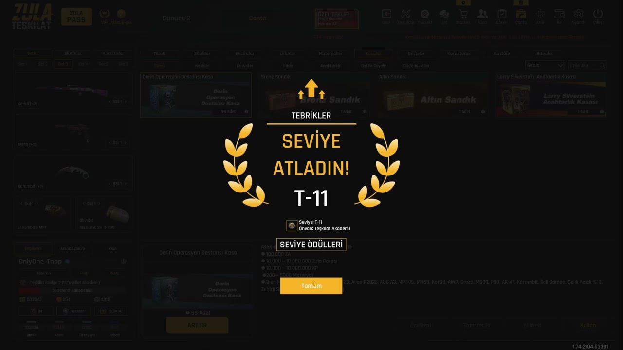 250 ADET DERİN OPERASYON DESTANSI KASA AÇTIM - ZULA