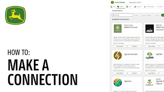 How To Make a Connection l John Deere Operations Center™