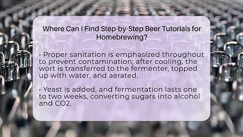 Where Can I Find Step-by-Step Beer Tutorials for Homebrewing? - The Pint Guy