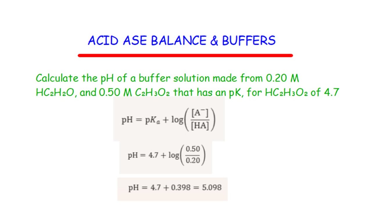 ACID ASE BALANCE & BUFFERS - YouTube