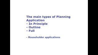 Four Types of Planning Application in England