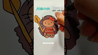 Drawing Moana in different LEVELS #moana #disney #drawing