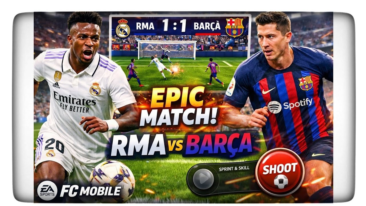 Barc Vs Rma RMA VS BARCA 🤍💙 | FCMOBILE | H2H GAMEPLAY - YouTube