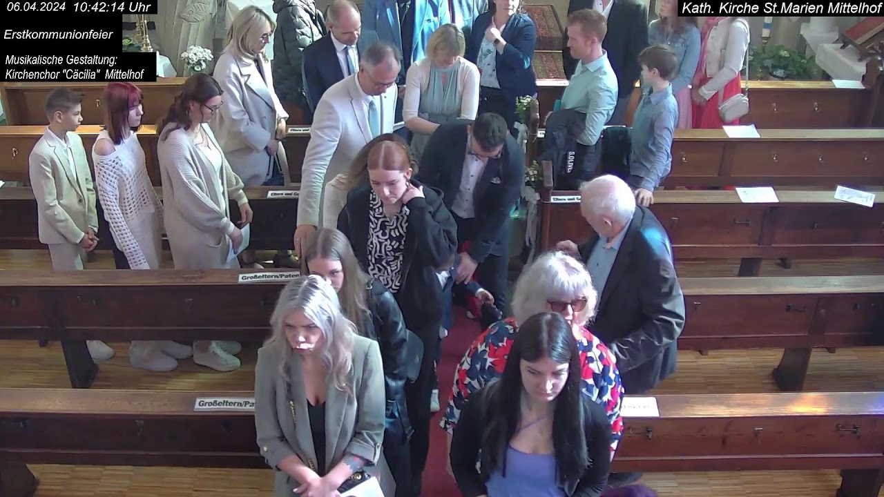 Kath.Festgottesdienst, Erstkommunion 06.04.2024, Mitgestaltung Kirchenchor Cäcilia, St.Marien Mittel