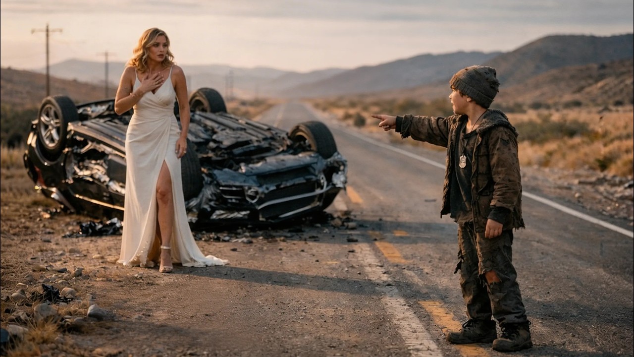 Niño de la Calle SALVA a Millonaria SEGUNDOS antes de que su Auto VOLQUE. Ella Nota un DETALLE en Él