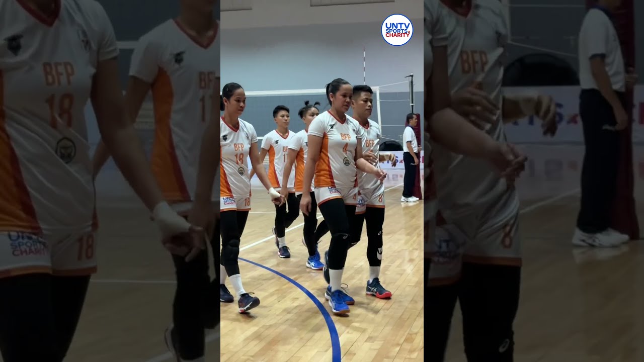 THRILLING Semis Battle Between BFP Lady Firefighters PNP Patrollers Volleyball