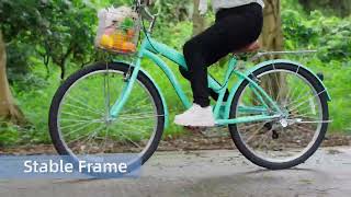 WEIZE 26-Inch Teal Beach Cruiser Bike | 7-Speed Commuter Bicycle for Adults