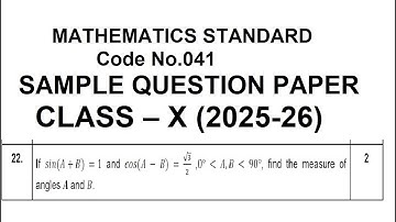 If sin(A+B) =1 and cos(A-B)= √3/2,  then find the measure of angles A  and B where A , B  are