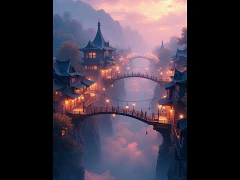 Enchanted Twilight Bridges A Journey Through A Mystical Village