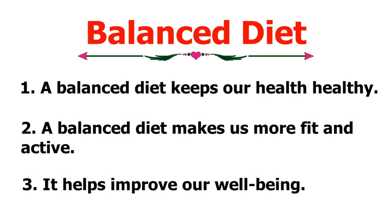 balanced diet essay easy
