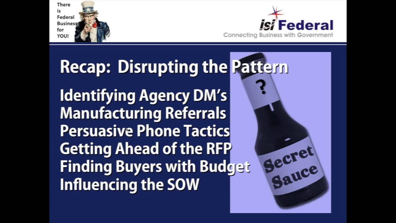 Disrupting the Pattern - Networking - How to Go Federal April 2015