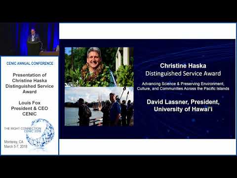 CENIC 2018 Presentation Of Christine Haska Distinguished Service Award 3 5 2018