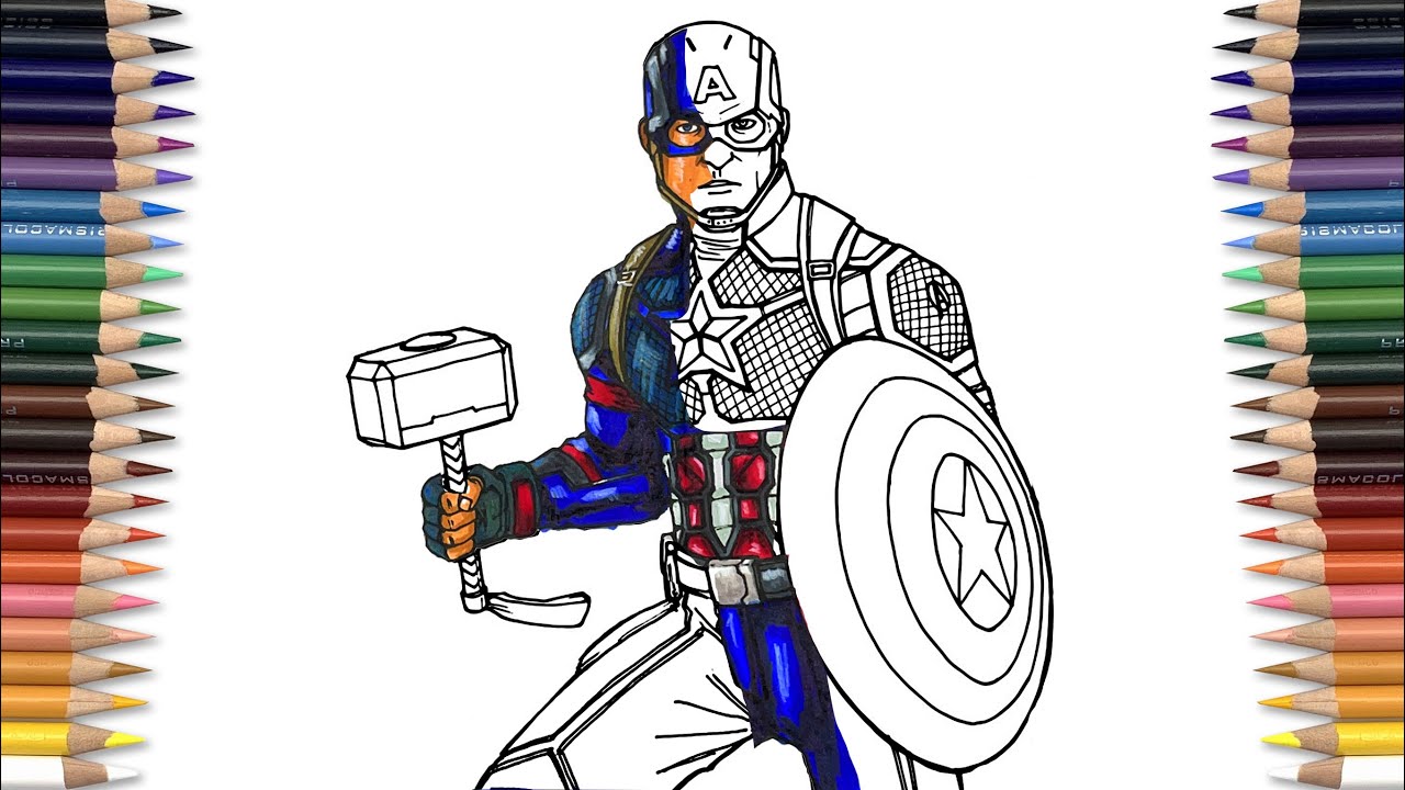 coloring pages for captain america