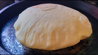 الخبز العربي بالبيت من دون فرن مثل الجاهز مع ملاحظات سر انتفاخه ?How to Make Pita Bread at Home