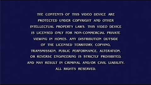 DreamWorks Animation SKG Home Entertainment Warning Screen (2006-2013)