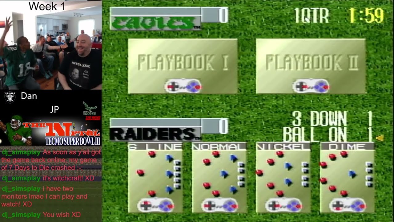 NFTGL s31e2 Oakland Raiders at Philadelphia Eagles Tecmo Super Bowl III game 13
